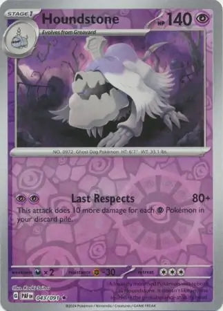 Paldean Fates Houndstone #43/91 reverse holo